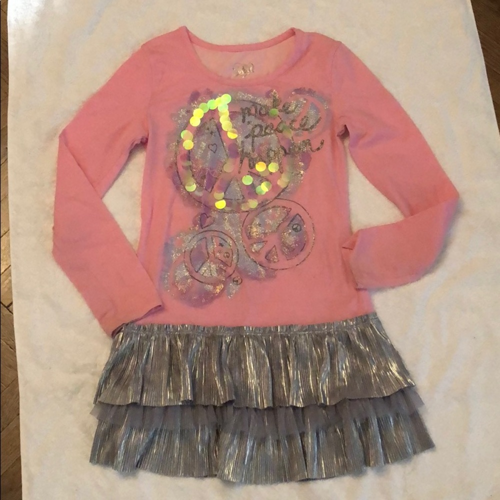 Girls Justice pink and gray shirt